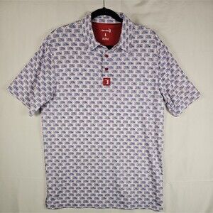 Bogey Bros ASSMAN Golf Polo Mens L Seinfeld New York License Plate